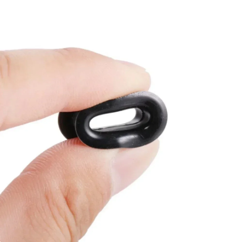 2Pcs Thick Silicone Black Double Flared Saddle Ear Plug 11mm Barrel Lobe Flesh Tunnel Stretcher Gauge 4-25mm