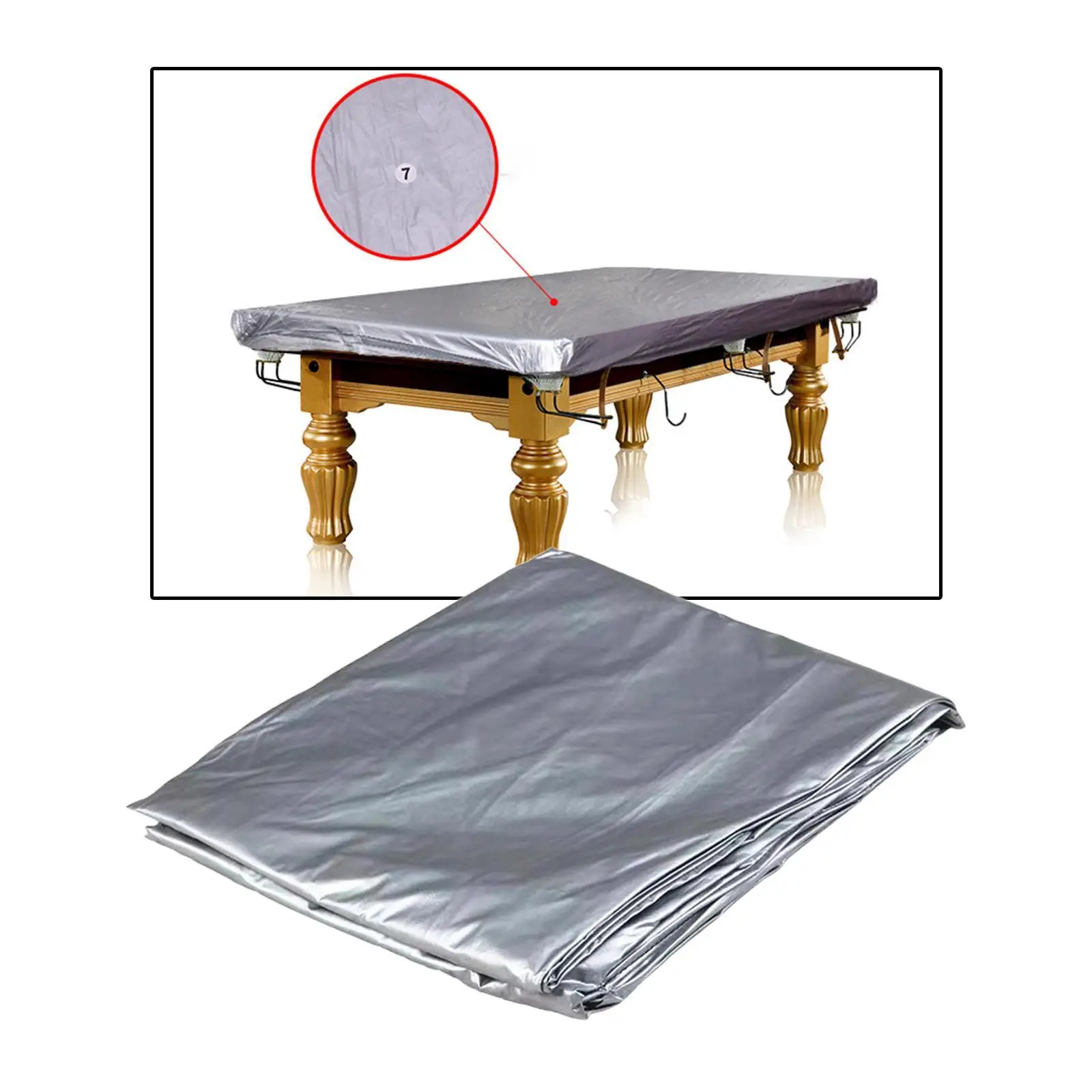 

Pool Table Cover Dustproof Billiard Snooker Table Cover for Games Office Bar 240cmx130cm