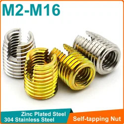 2-10pcs M2 M2.5 M3 M4 M5 M6 M8 - M16 Stainless Steel/Galvanized Self-Tapping Threaded Insert with Slot Embedded Thread Protector