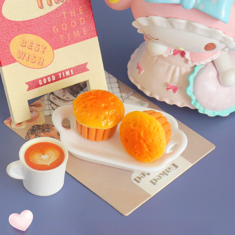 Kawaii Resin Mini 3D Cupcake Miniatures Figurines Flatback Decoden Embellishments Scrapbook Supplies DIY Dollhouse Figures Craft