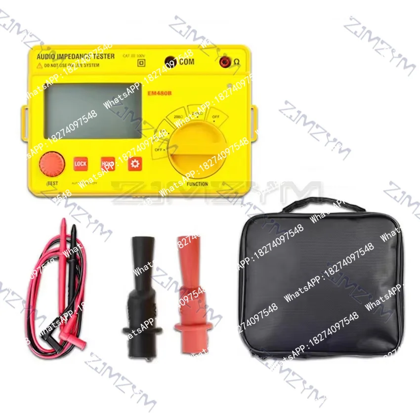 EM480B Digital Audio Impedance Tester Meter Test Range 20Ω/200Ω/2000Ω Resistance Meter 1KHz Test Frequency Data Hold