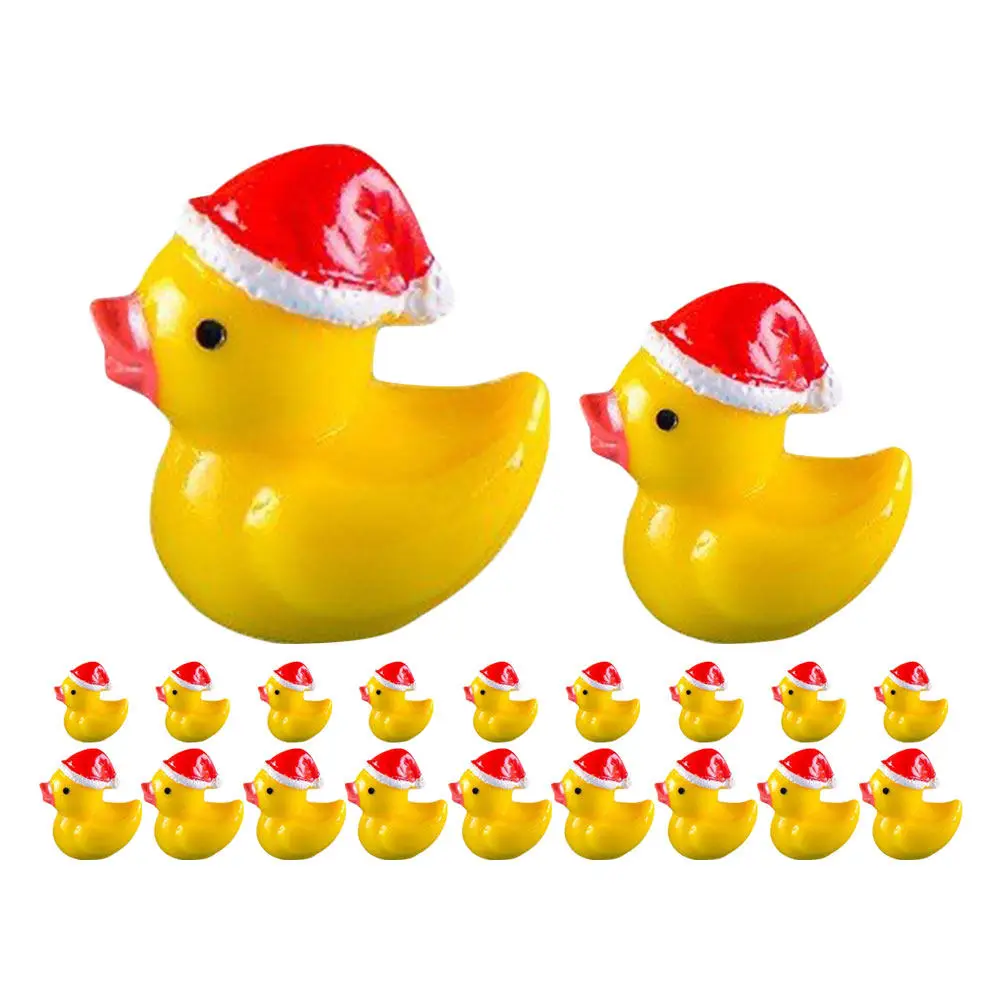 

20Pcs Moss Bonsai Mini Resin Ducks Christmas Decorations Miniature Garden Ornaments Micro Landscape Small Resin Duck Statues