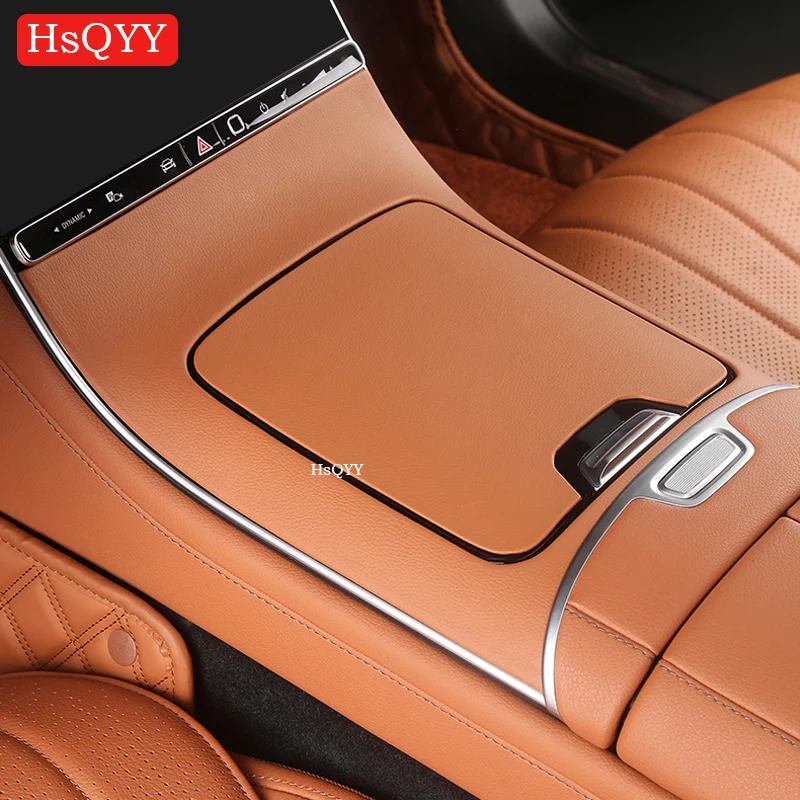 For Mercedes Benz S Class W223 S400 S450 S500 Car Center Console Leather Style Panel Cover Trim Panel Frame Interior Accessories