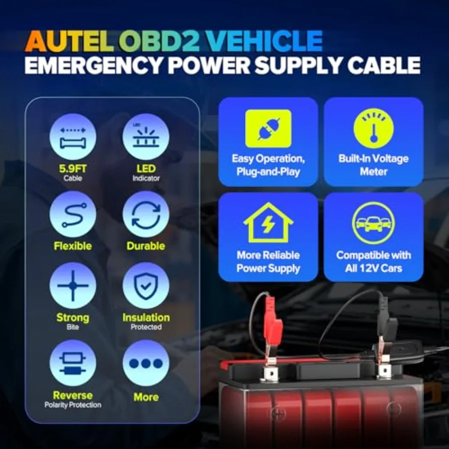 حافظة ذاكرة Obd2 لبطارية السيارة 2025 MaxiBAS BTMS لجميع المركبات 12 فولت تحافظ على رمز وحدة التحكم الإلكترونية والإعدادات المسبقة الإلكترونية للحفاظ على بيانات PCM #5