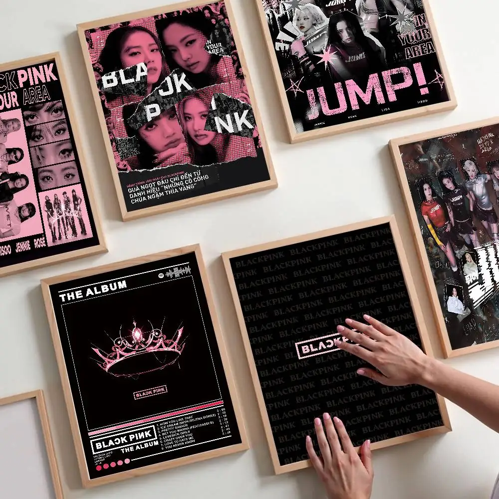 B-Black Kpop Group P-Pinks Gril Classic Movie Posters HD Quality Poster Wall Art Painting Study Nordic Home Decor