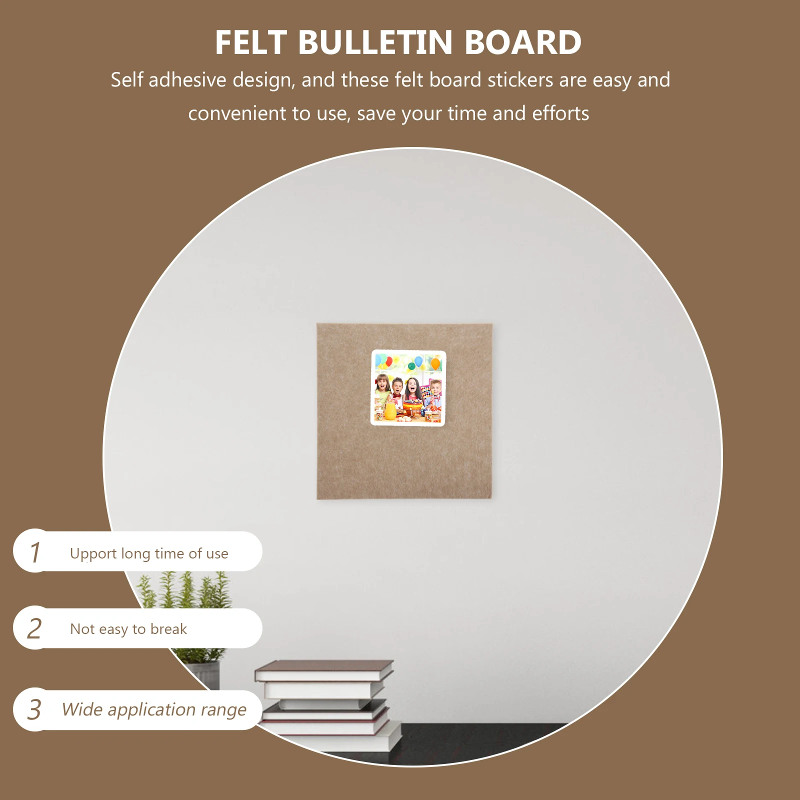 

2pcs 30x30cm Felt Bulletin Board Tiles Deep Camel Self Adhesive Wall Decor Home Office Classroom Memo Pin Board Storage