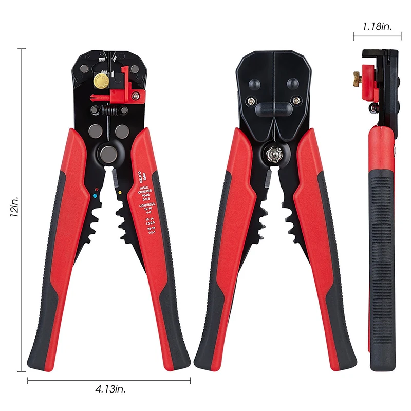 Alicates multifuncionales para pelar, usados para cortar cables, Terminal de prensado de 0,2-6,0mm, herramienta manual de marca automática de alta precisión