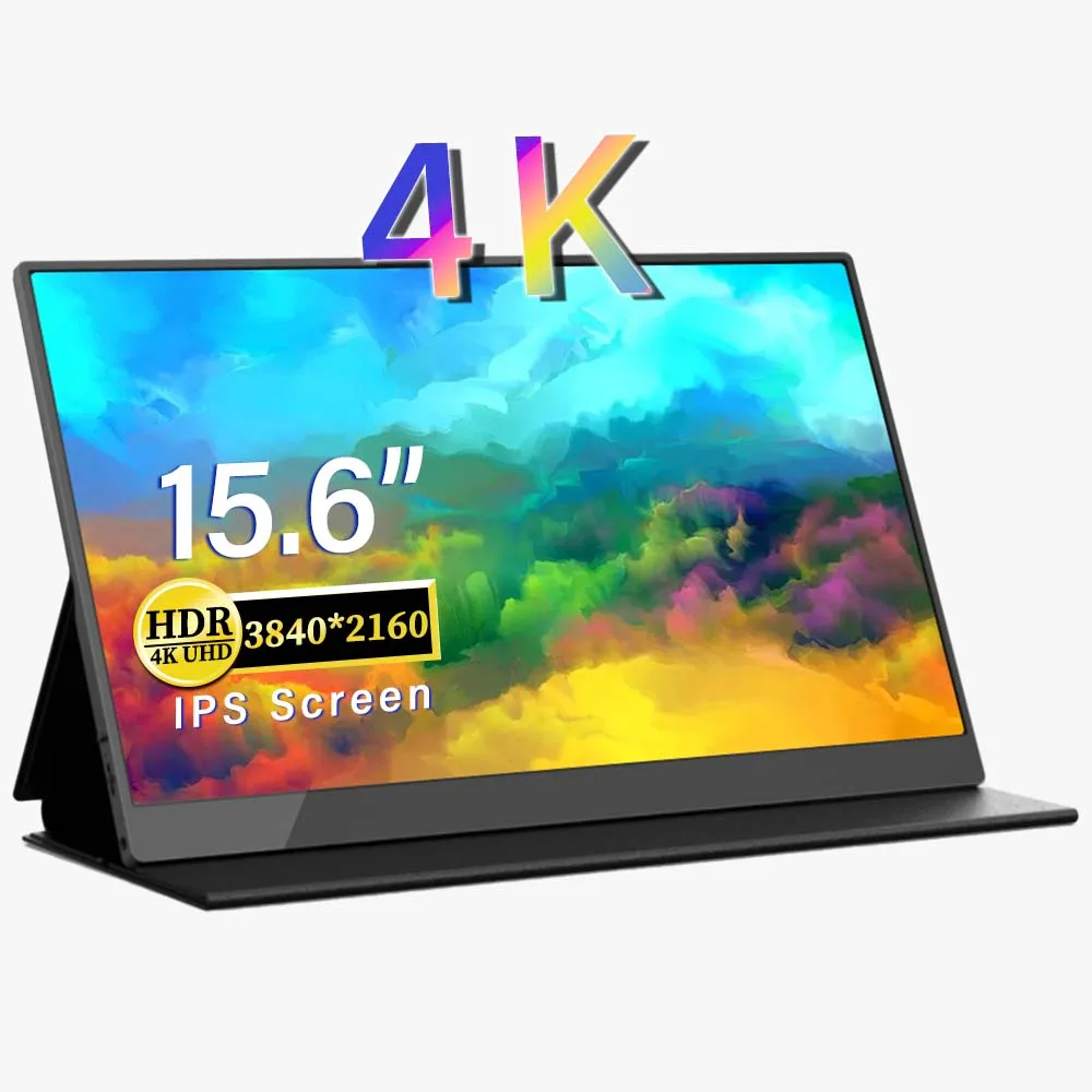 

New 15.6 Inch 4K 3840 x 2160 Portable Monitor HDMI Type-C 3.1 Second Extended Screen Display For X-box Switch Phone Laptop PS5 4