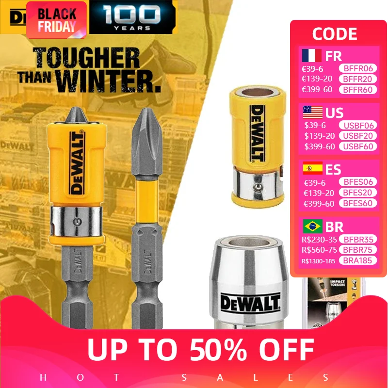 DEWALT DWA2PH2SL Phillips Magnetic Bits Set Impact Driver Drill Bit Pivoting Magnetic Bit DT70547T-QZ DWASLVMF2