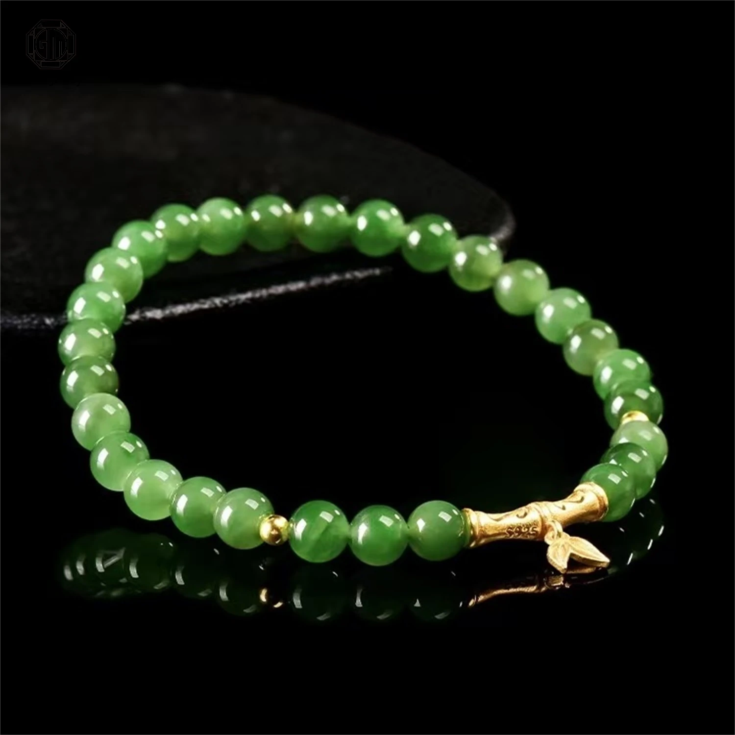 Natural Old Material Hetian Green Jade Bamboo Joint Beaded Bracelet Women Ancient Ethnic High End Holiday Jewelry Gift