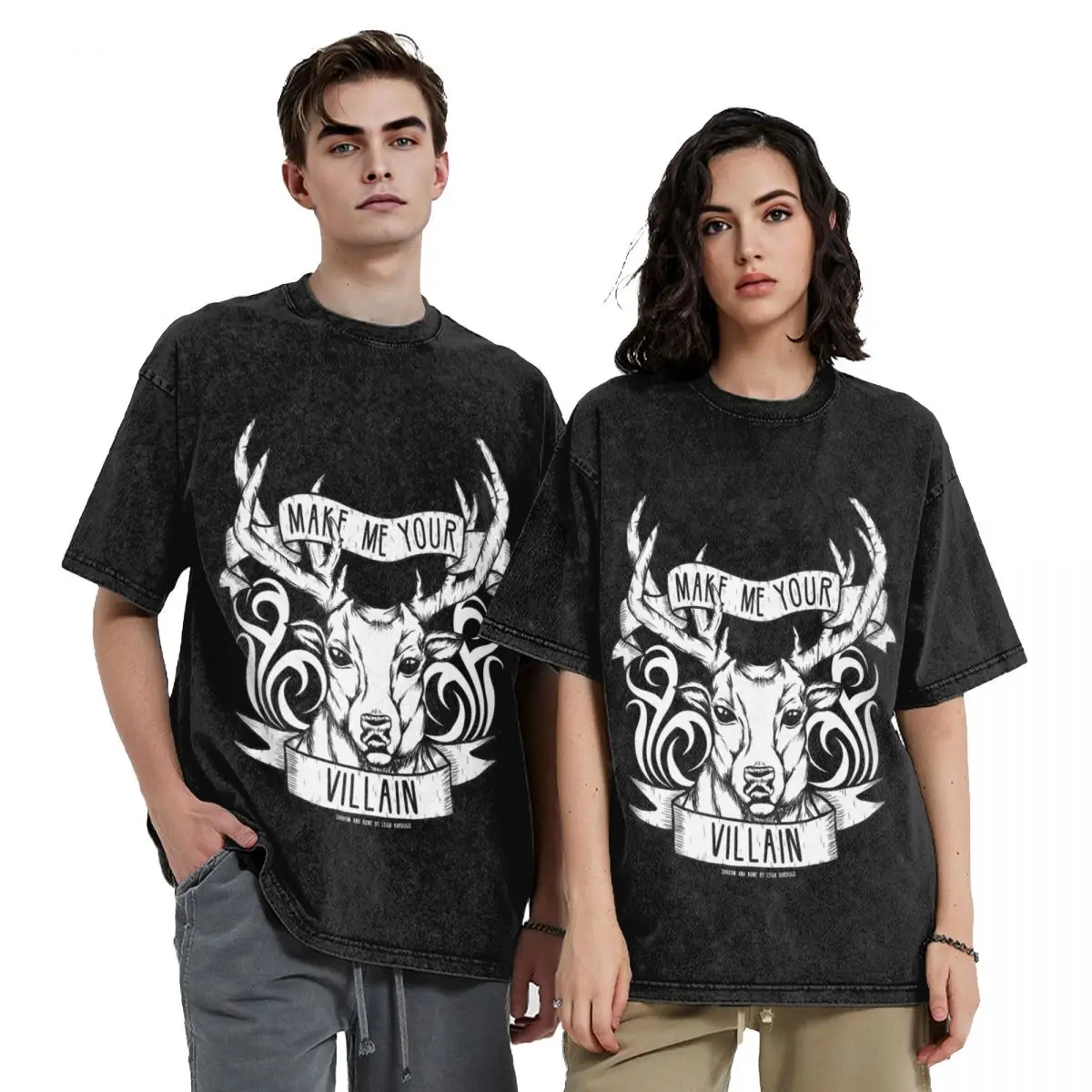 

Make me your villain' Shadow and Bone T-Shirt blacks Funny t-shirt anime Personalized t-shirt slim fit t shirts for men