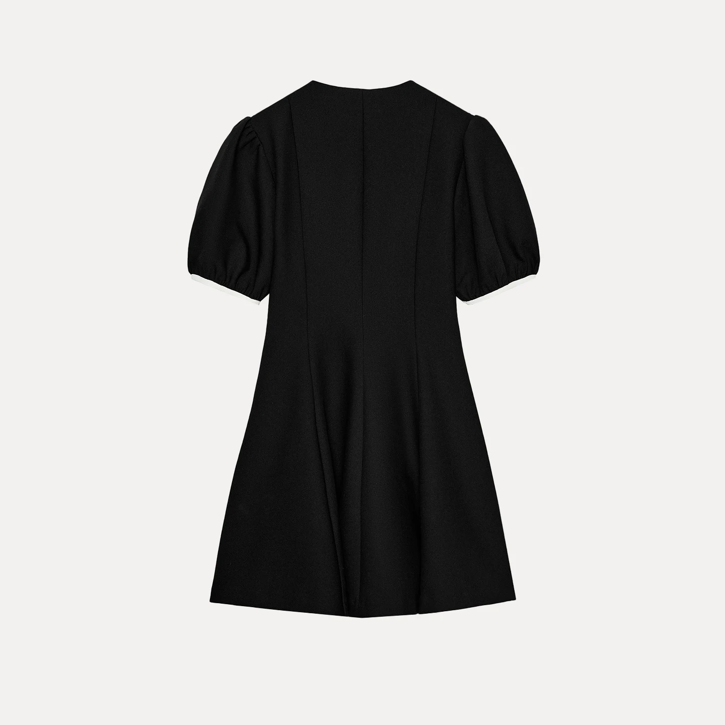 ファッショナブルなミニドレス Z レディース服 2025 新スタイル カラーブロック バタフライノットデザイン 半袖 Vネック デイリーウェア