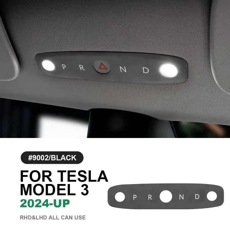 KUNGKIC für Tesla Model 3 Highland 2024-Up, italienisches Top-Wildleder, Leselicht, Rahmenbesatz, Aufkleber, Dekor, Auto-Innenzubehör