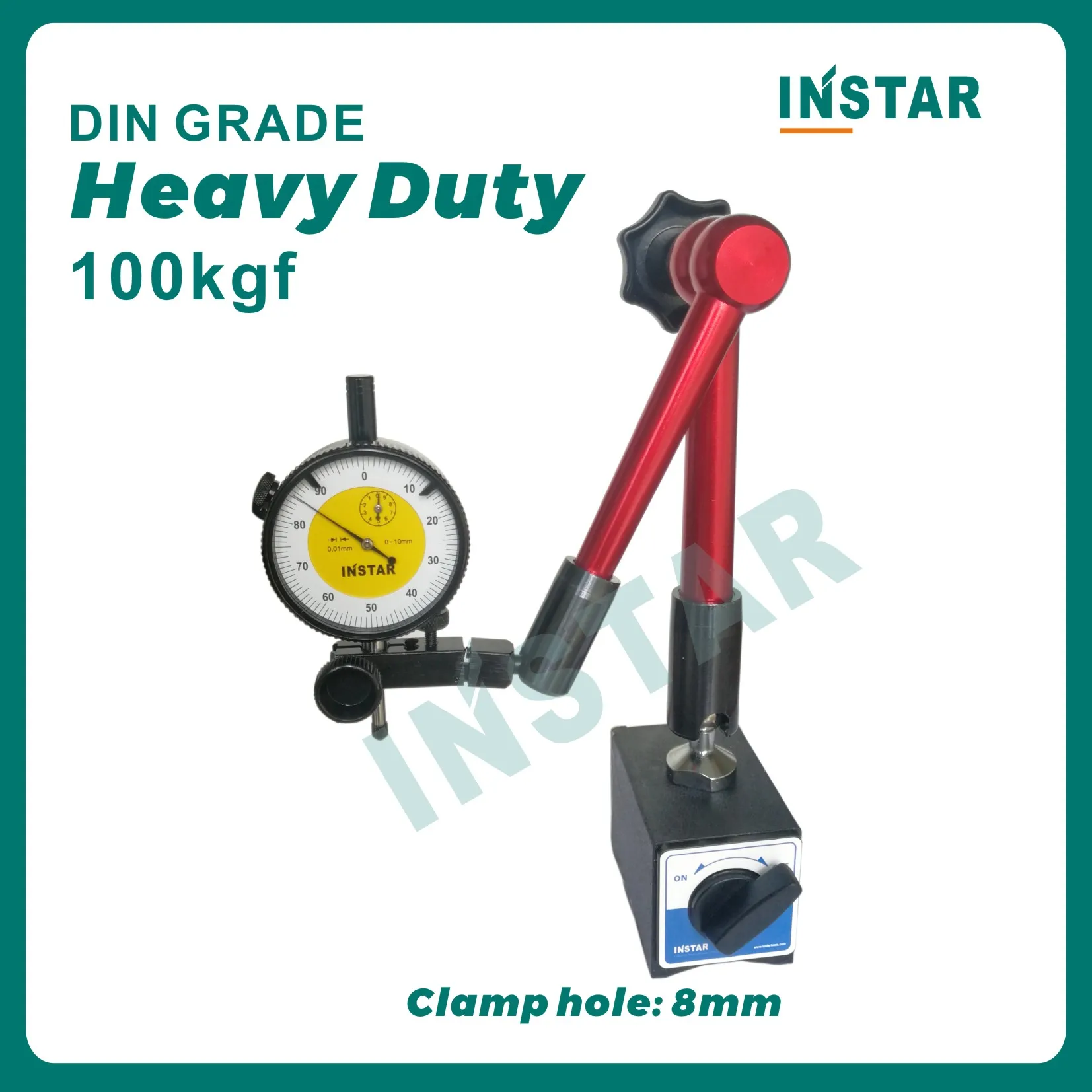 INSTAR Magnetic Stand Heavy Duty 60kgf 80kgf 100kgf for Dial Indicator Universal Magnetic Base 3 Joint Adjustable Stand Holder