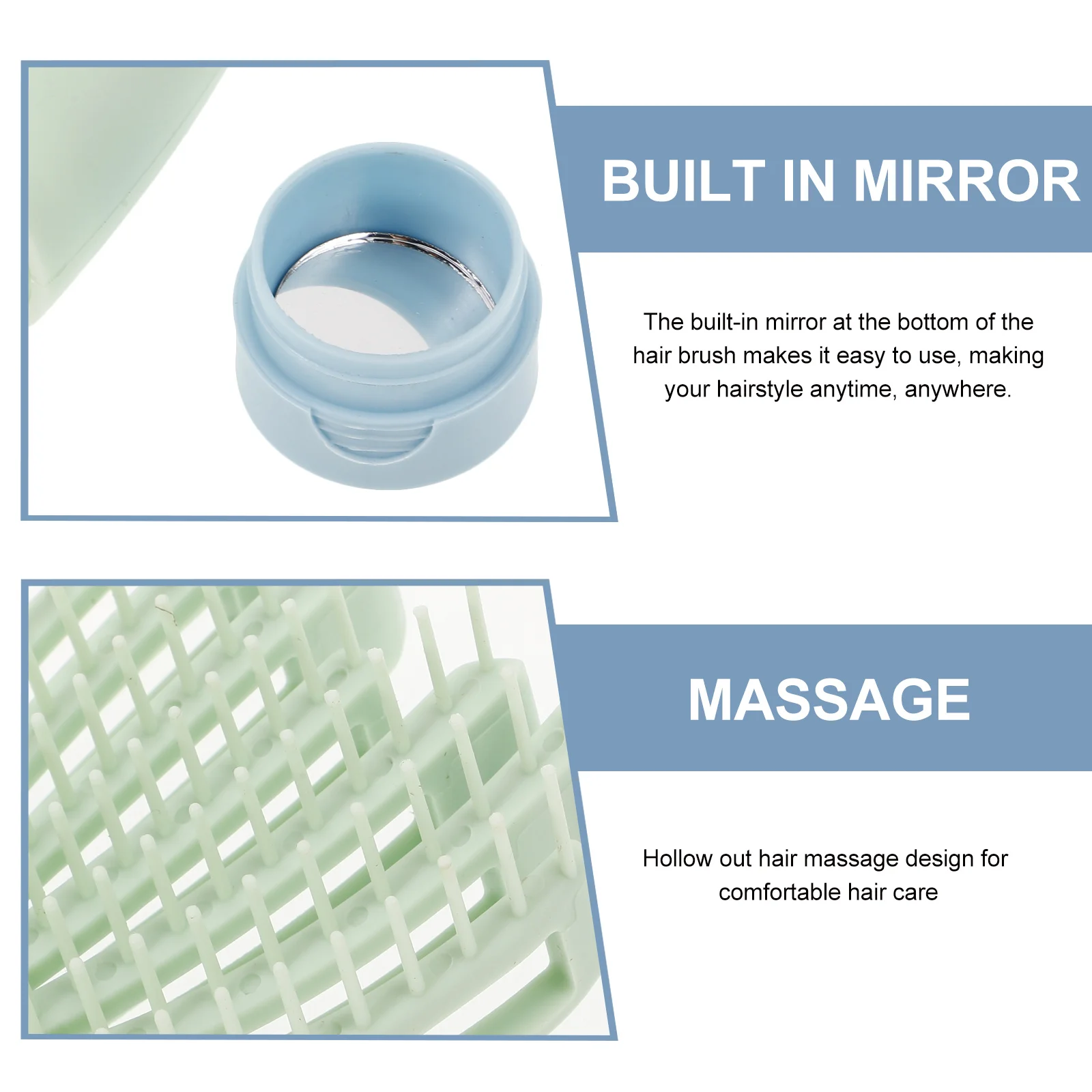 

Wet Dry Detangling Hair Brush Portable Mini Mirror for Women Travel Home Use Gentle Massage No Scalp Hurt Wet Hair Brush