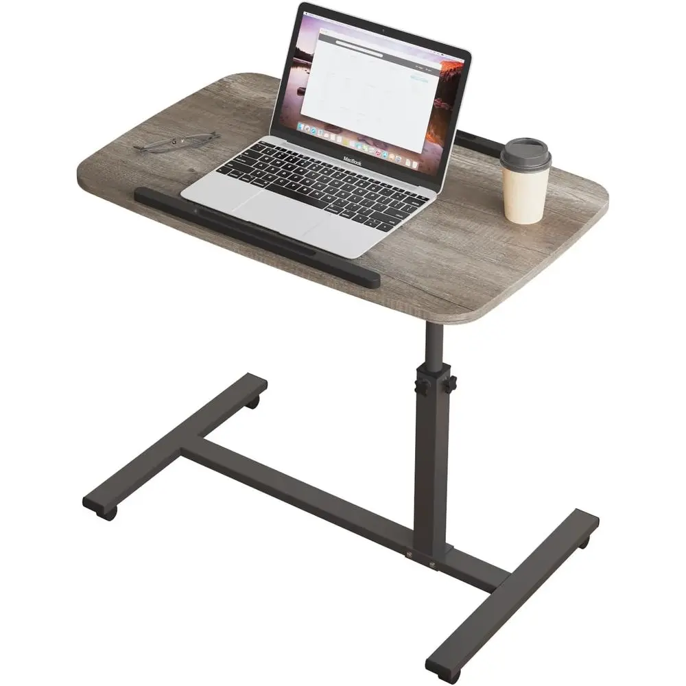 Laptop Table Mobile Adjustable Height Portable Desk Notebook Swivel PC Computer Rolling Desk with Wheels, Laptop Stand for Couch