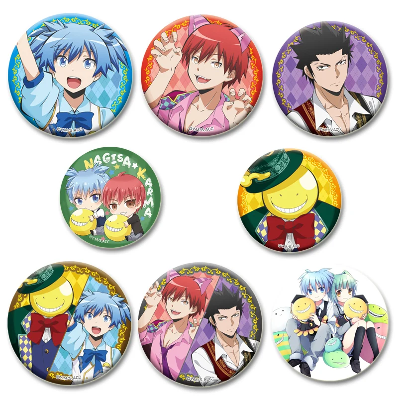 Anime Assassination Classroom Broochs Cartoon Figure Korosensei/Shiota Nagisa/Akabane Karma Badge Button Pins Souvenir Fans Gift