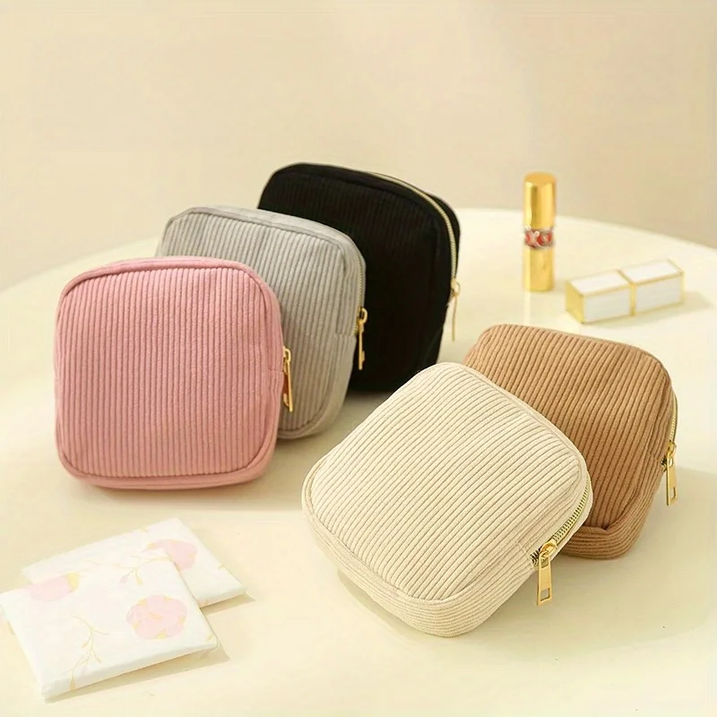 Pochette de rangement de maquillage de voyage légère pour femmes, plusieurs compartiments pour rouge à lèvres, voyage de maquillage, porte-serviettes hygiéniques