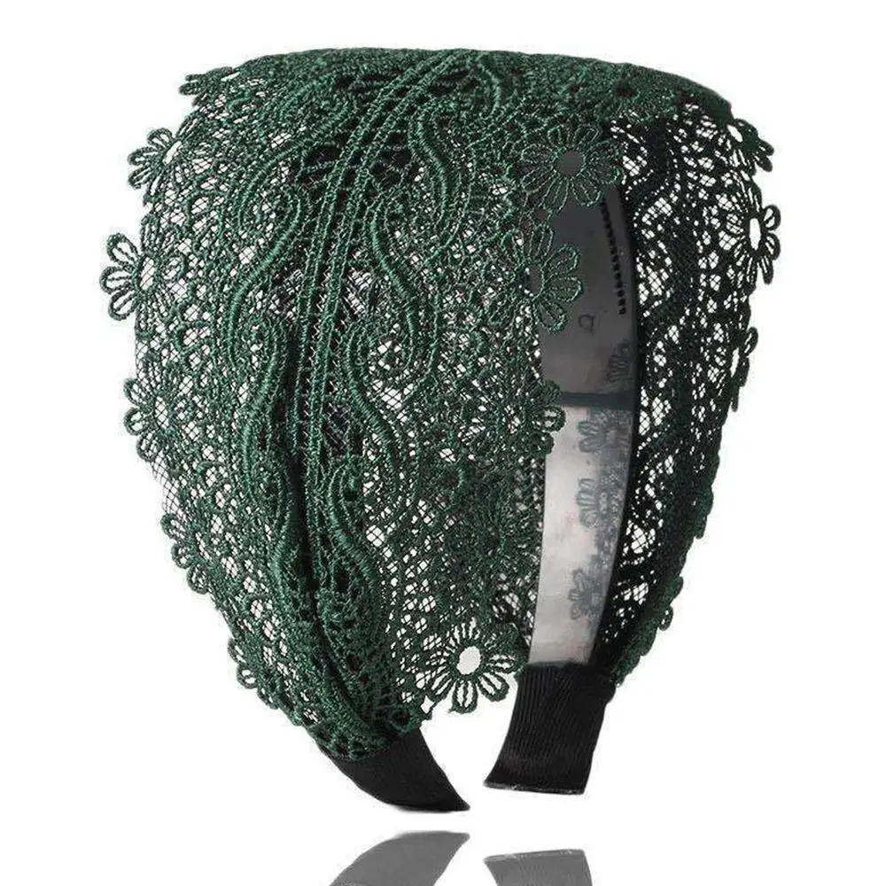 Temperament Fashion Design Resin Make up Cloth Women Hair Accessories Wide Side Hairband Lace Headband Korean Style Hair Wear