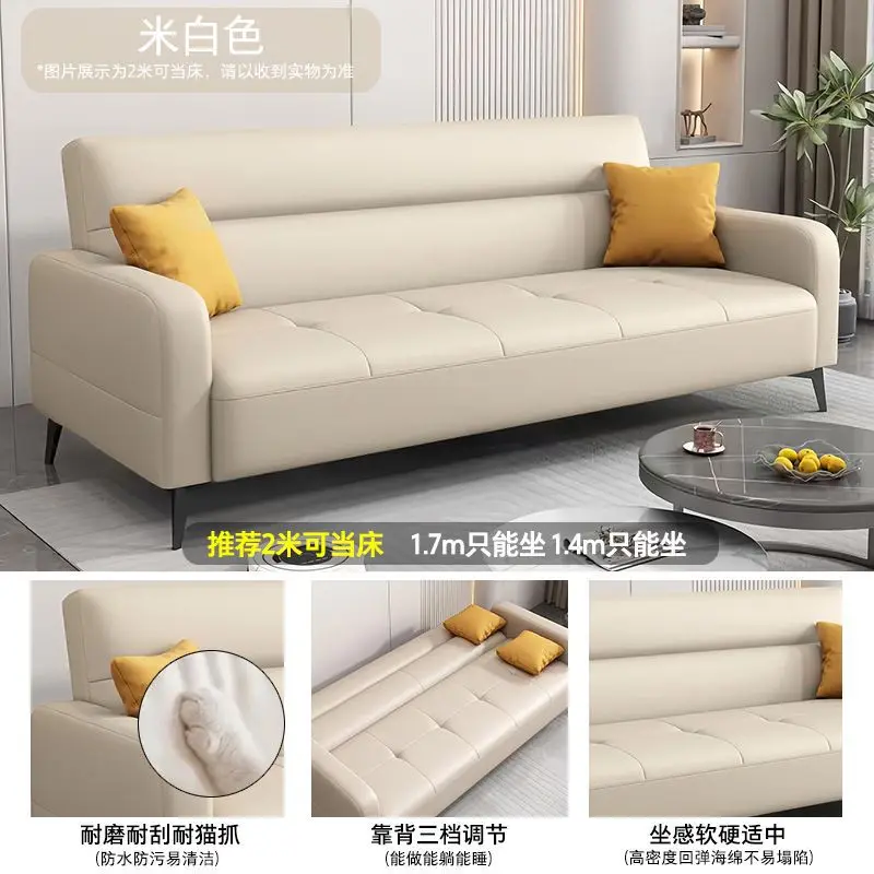 Simples, moderno, dobrável, sofá-cama, dupla finalidade, tecido, sofá pequeno apartamento sala de estar