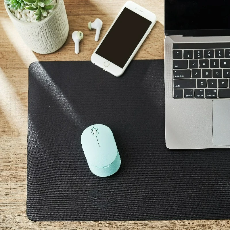Desktop Mat, Rectangle, Polyester Surface with Nonslip Natural Rubber Backing, Black, 32