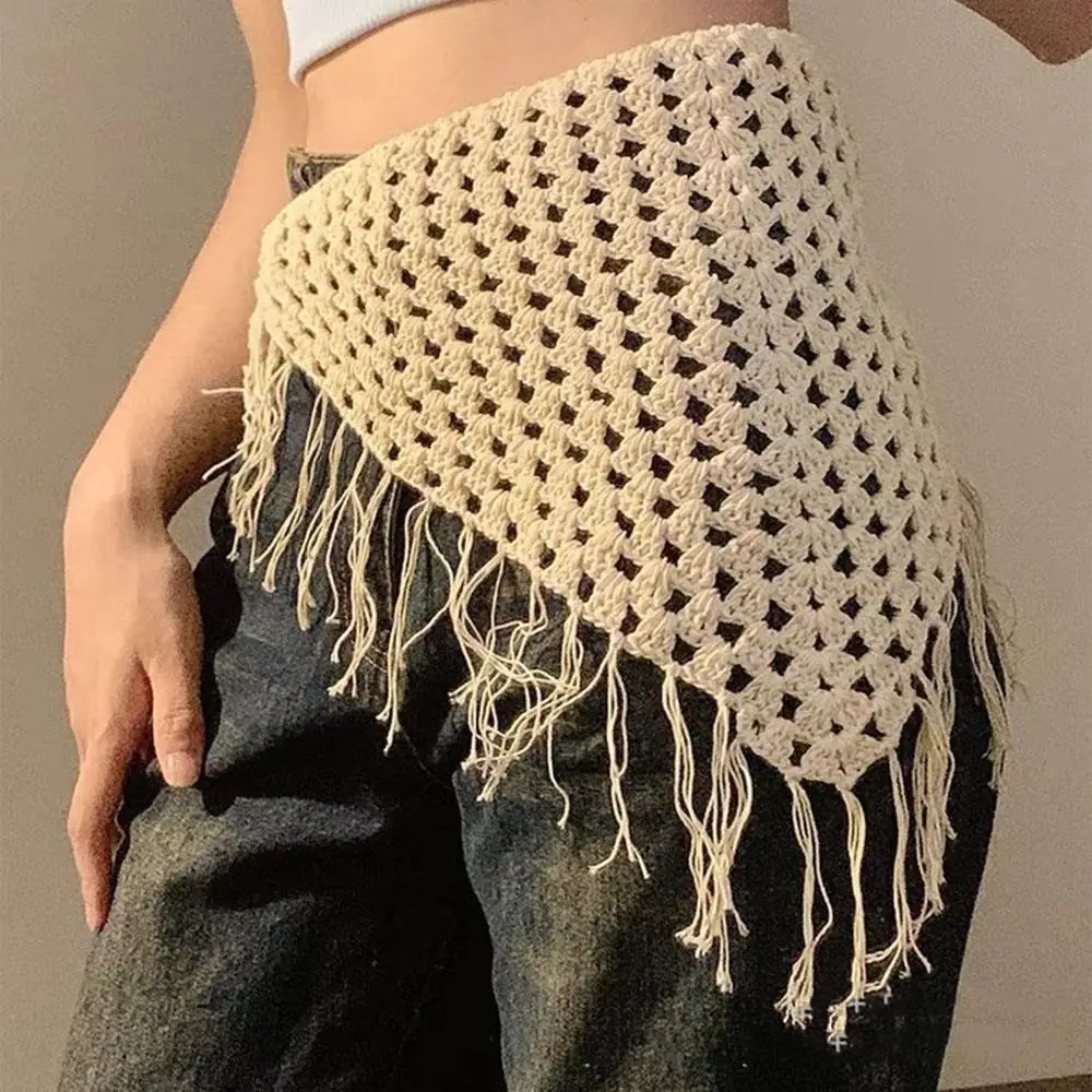 Jupe courte triangulaire 2 en 1, demi-jupe, rideau de fesses, écharpe de cheveux à lacets Y2K pour femmes, bandeau Photo de voyage coréen, tablier d'habillage