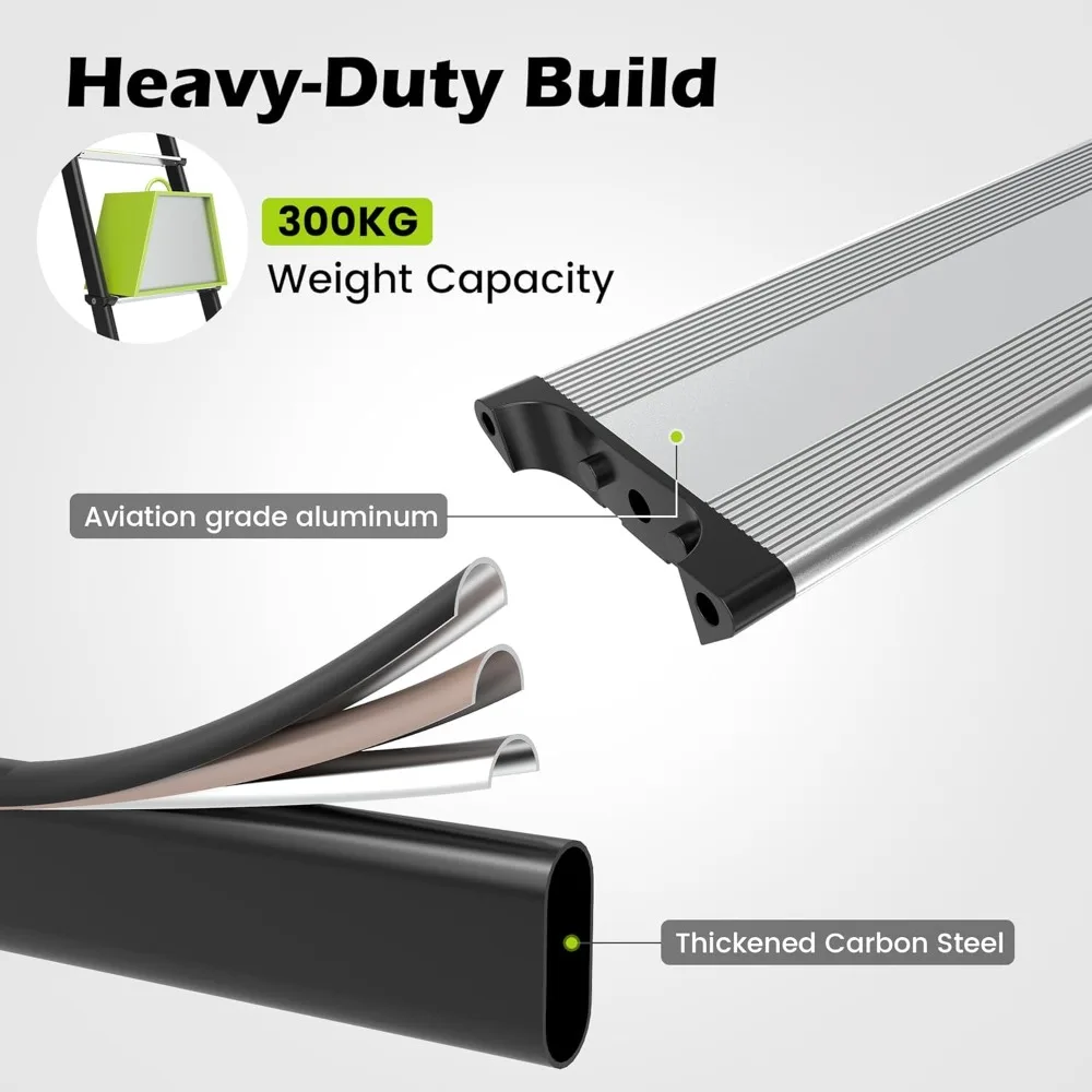 บันไดปรับระดับได้ 8 ระดับ รับน้ำหนักได้ 660 ปอนด์ ผลิตจากเหล็ก-อลูมิเนียมกันลื่น เหมาะสำหรับเตียงสองชั้น รถบ้าน หอพัก