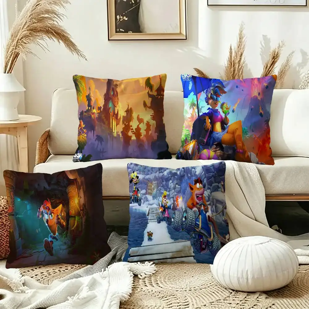 C-Crash-S-Bandicoot-Game Pillow Anime Pillow Sofa Bed Head Pillow Cover Cushion Cover 45x45 cm Fashion