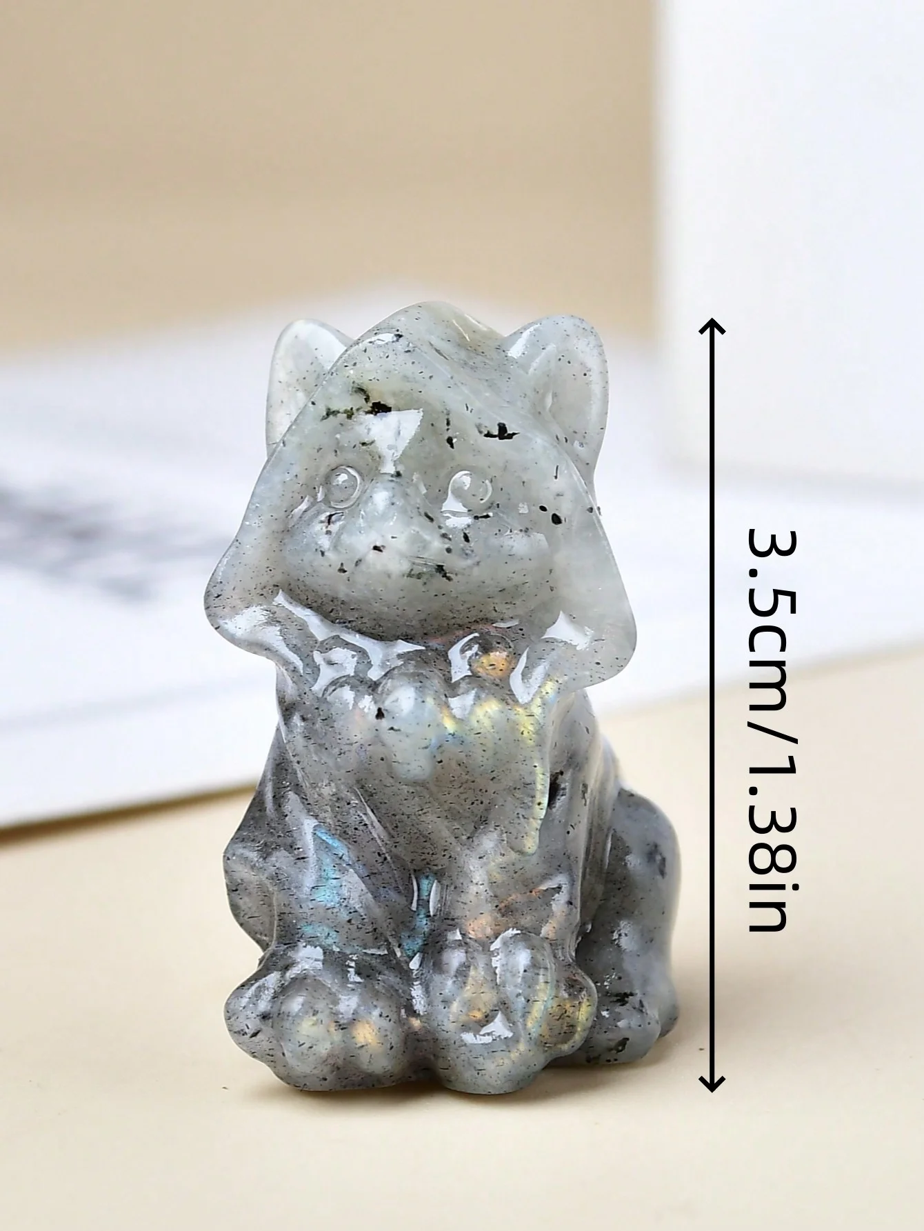 1pc Natural crystal  cat statue. Made of Cupid Crystal. The meditation stone. Small gifts for home decor