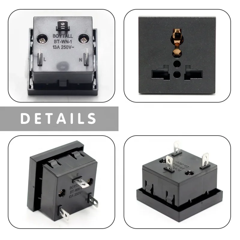 13A manufacturer industrial inlet power universal socket panel mount connector 15amp