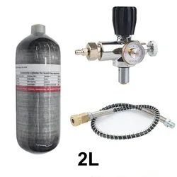 TUXING-2L Carbon Fiber Cylinder Air Bottle,4500Psi Scuba Diving Tank with Filling Stations Valve Regulator Gauge M18*1.5