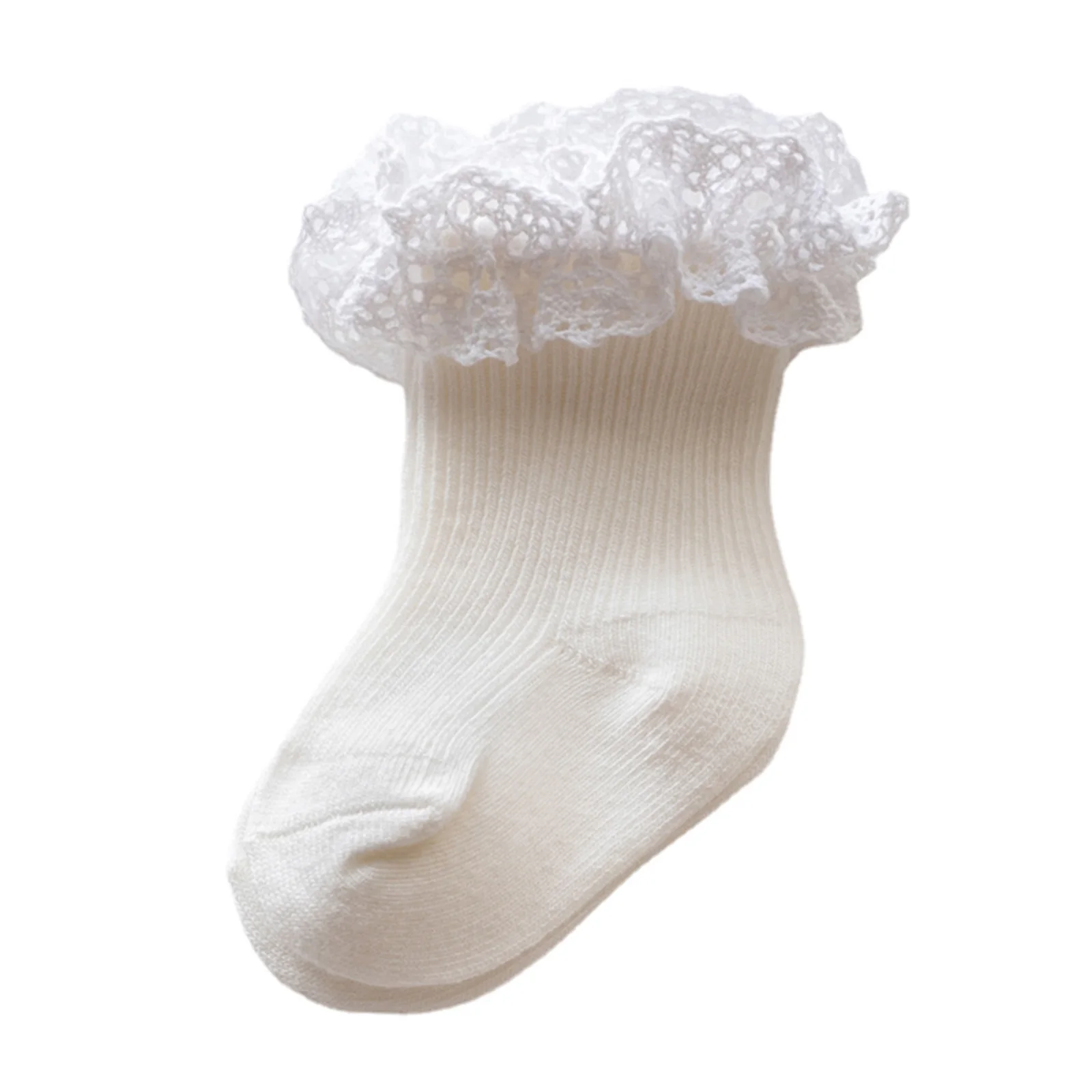 

Носки для маленьких девочек, милые носки с кружевной отделкой, мягкие легкие нескользящие носки для повседневного использования на каждый день