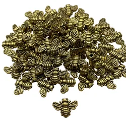 10*14mm Alloy Bee Spacer Beads Beaded Bracelet Necklace Earrings Tibetan Silver Gold DIY Amulet Supplies Accessories Wholesale