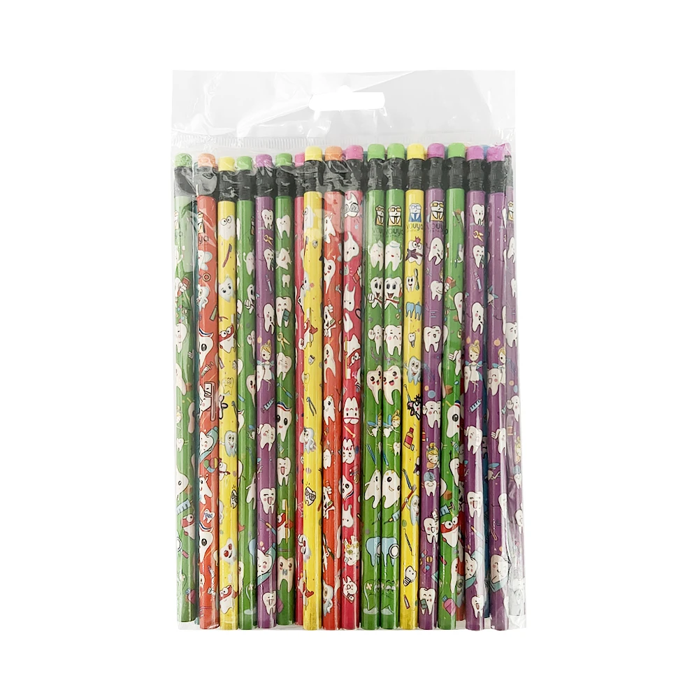 50 قطعة قلم رصاص بنمط الأسنان اللطيف الإبداعية على شكل شمسي رسم قلم رصاص للأطفال الأطفال تذكارية الكتابة عيادة الأسنان هدية مكتب #2