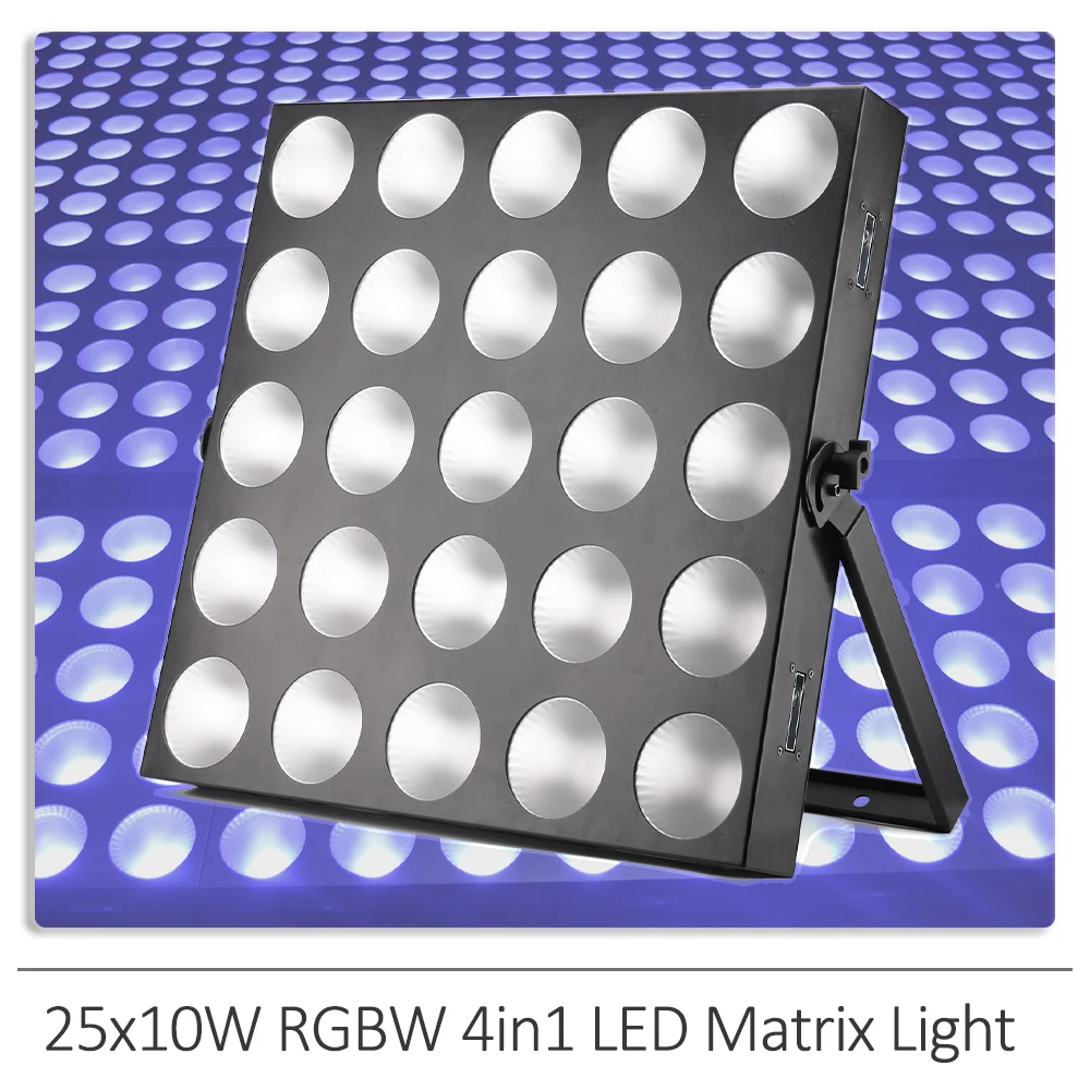 25x10W RGBW 4in1 LED Pixels Matrix Lights 5*5LED Screen Matrix Light DMX512 Blinder Matrix Light For Flood DJ Disco Party Stage