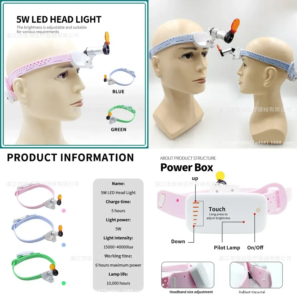 5wled-portable-wireless-headlamp-for-ear-nose-oral-cavity-facial-features-outpatient-examination-lighting