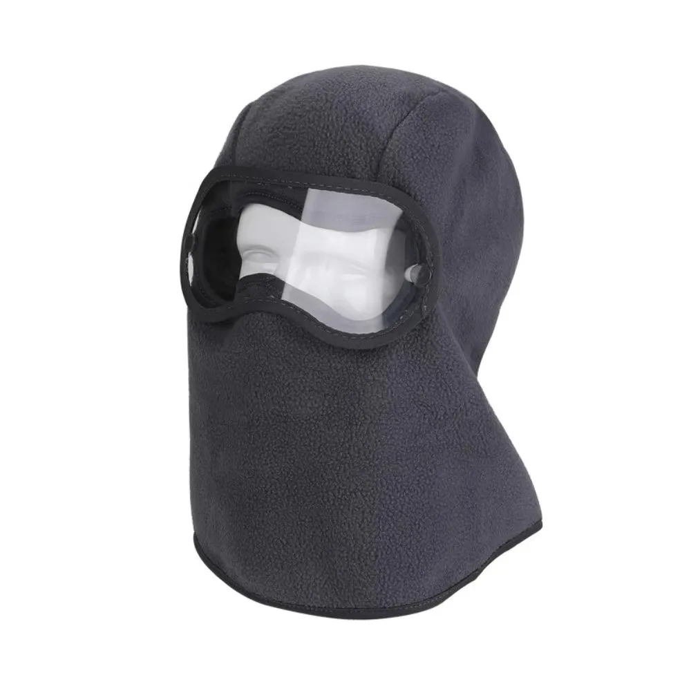 Casual Windproof Fleece Balaclava Hat Thickened Clear Eye Shield Winter Cycling Goggles Hood Neck Warmer Warm Helmet Hat Autumn