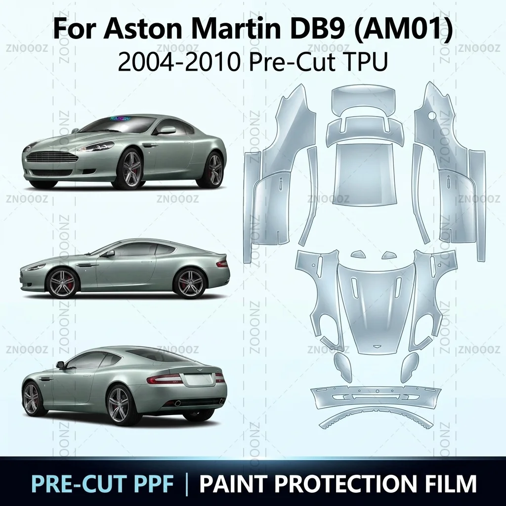 For Aston Martin DB9 (AM01) 2004-2010 Pre-Cut TPU PPF Paint Protection Self Healing Full Vehicle Glossy Clear Matte Black