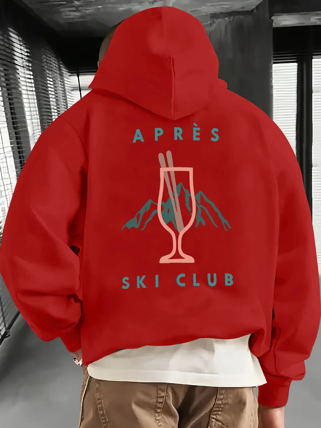 American Personality Fashion Letter Print Men Hooded Sweatshirt Autumn Winter Daily Outdoor Sports Leisure Warm Street Style