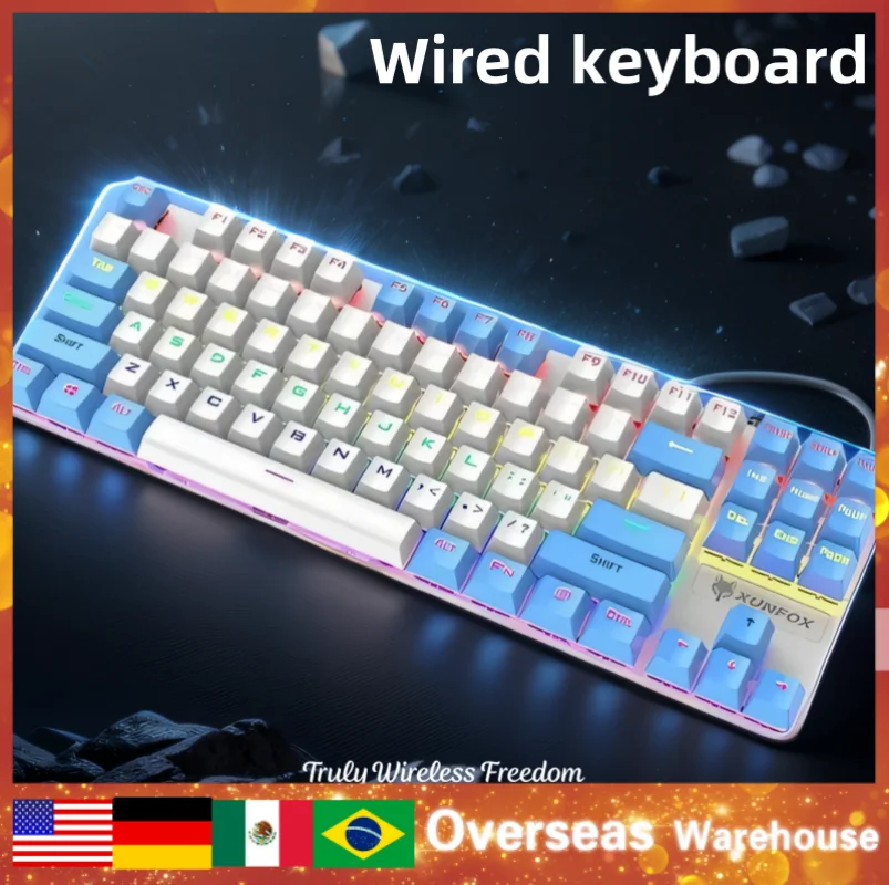 

Rgb Backlight Ultra Compact Keyboard Waterproof Small Compact 87 Key Mini Wired Gaming Keyboard Keyboard For Pc/mac Gamers