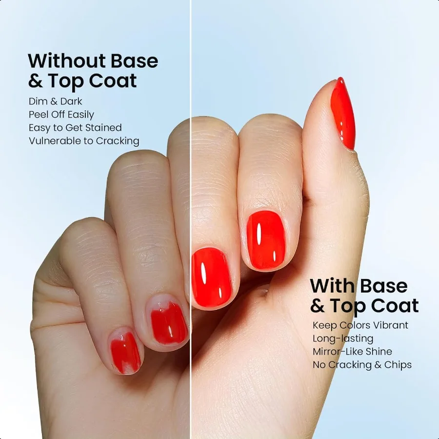 Beetles No Wipe Gel Top Coat e Base Coat Set per Smalto Gel 2 Pezzi 15ml Er Lucido e di Lunga Durata per Soak Off Lampada per Unghie a LED Na