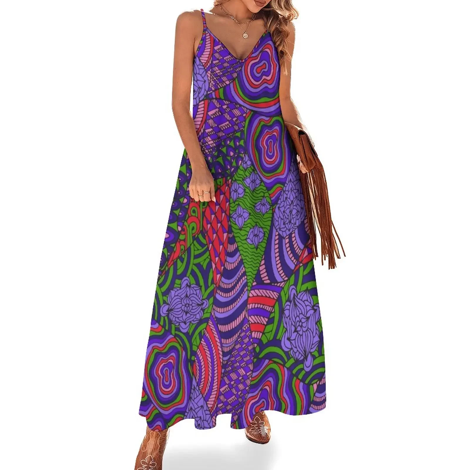 

60s hippie abstract print Sleeveless Dress dress Dress for pregnant women