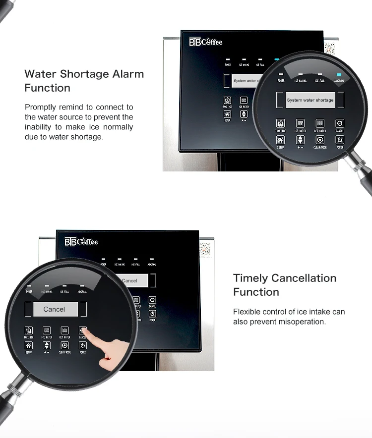 BTB-Z02 Commercial Automatic Ice Maker Stainless Steel Commercial Coffee Machine for Hotel Use Tap Water Connection