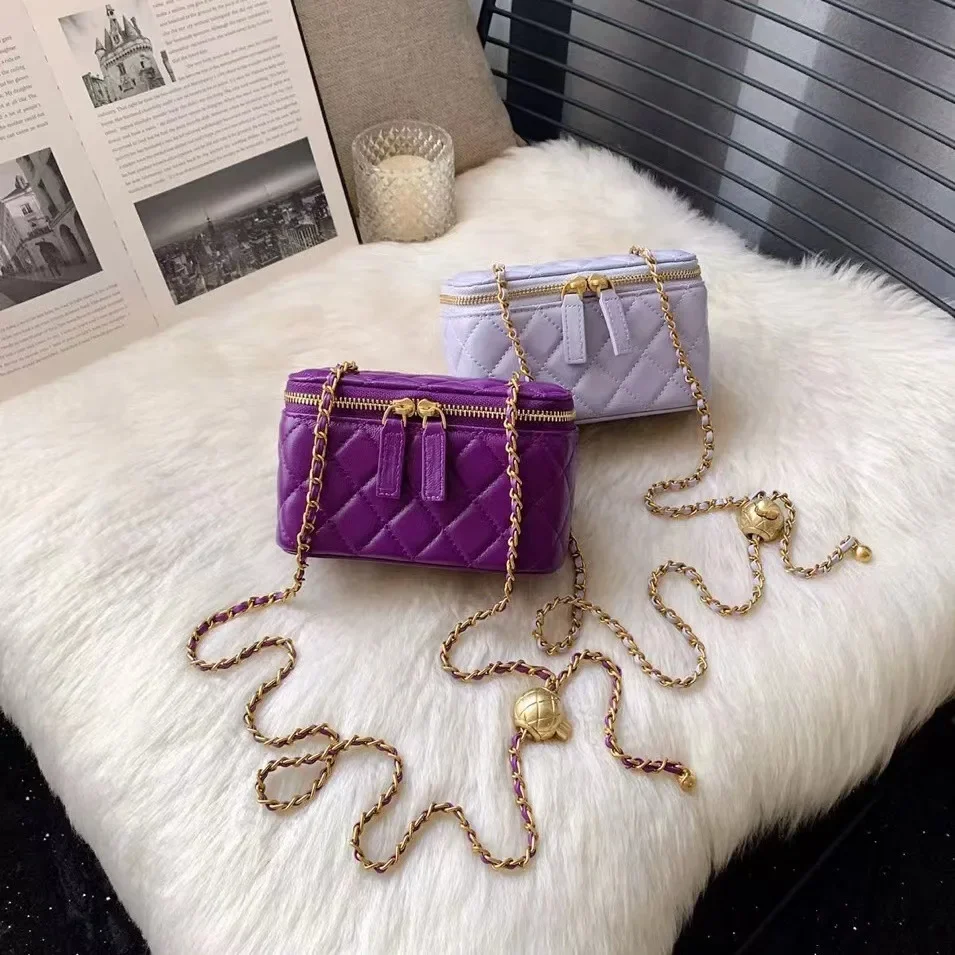 الربيع الصيف تويد نمط جلد طبيعي المرأة حقيبة كروسبودي صغيرة جديدة 2024 نموذج صندوق أحمر الشفاه حقيبة سطح ناعم من الصين #3