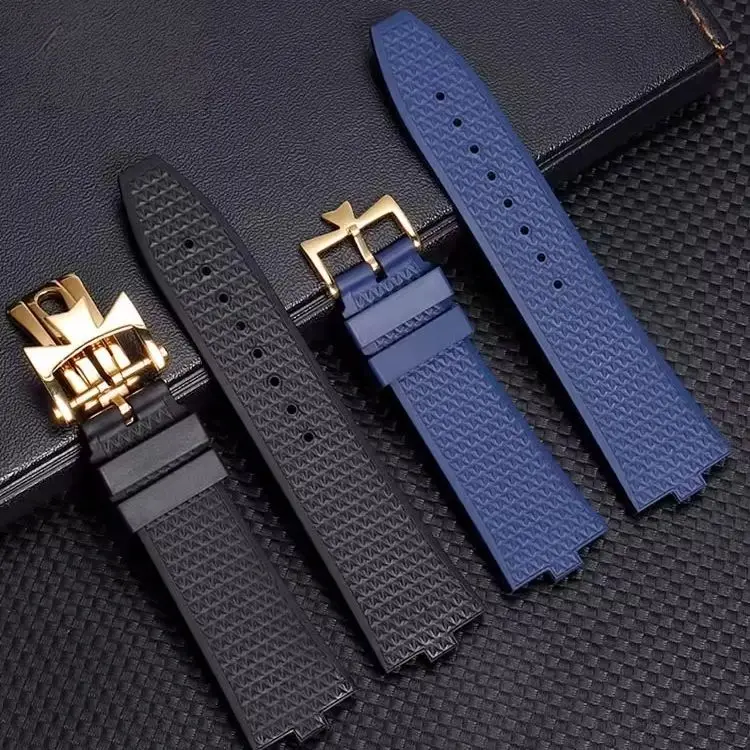 Luxury Aftermarket FKM Rubber Replacement Strap for Vacheron Constantin Overseas 4500V 5500V 7900V, Premium Quick Release Band