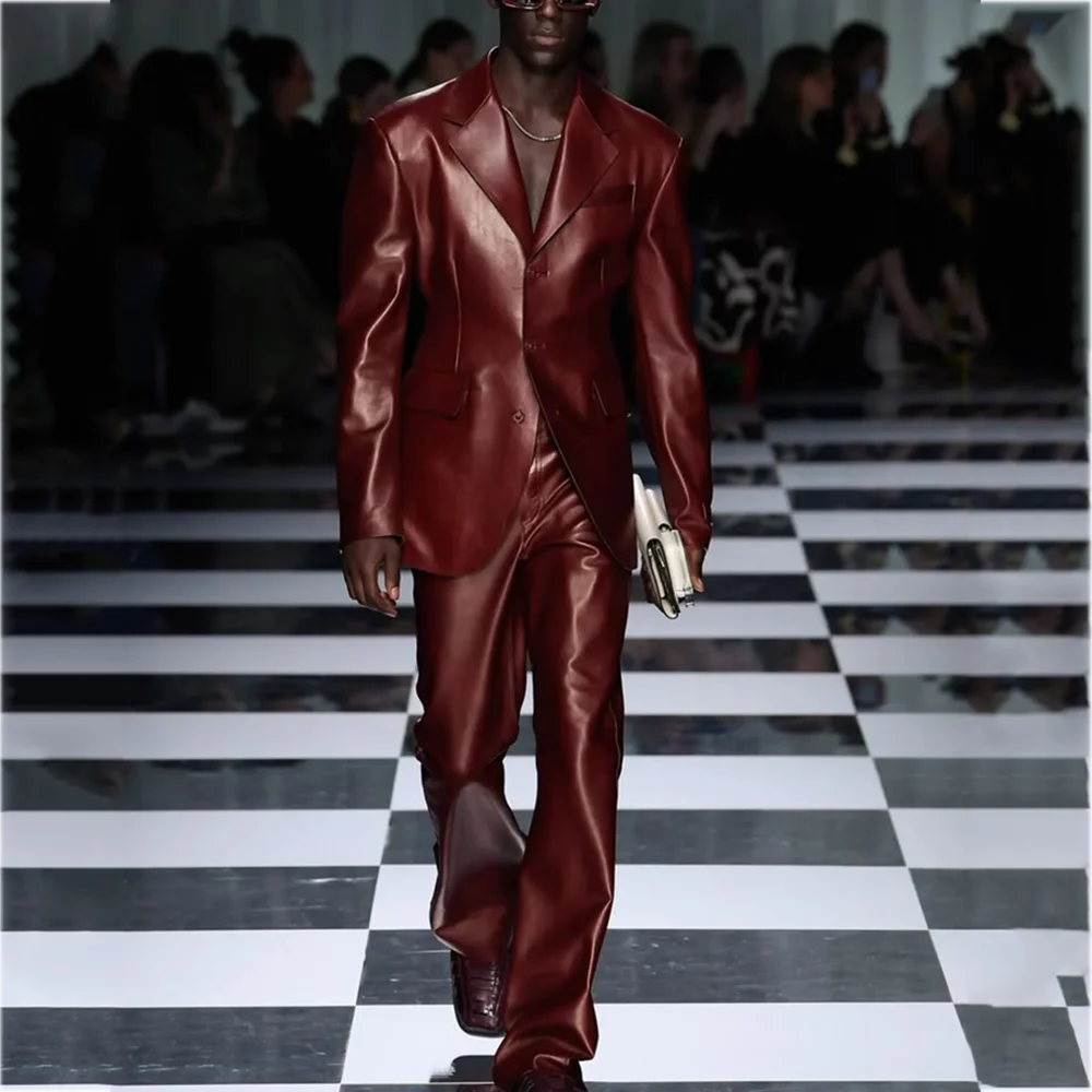Dark Red Leather Me… - image