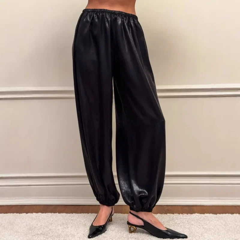 

GUWU Cross Border Fashion New Style Solid Color Temperament Leisure Commuter Lantern Tight Pants