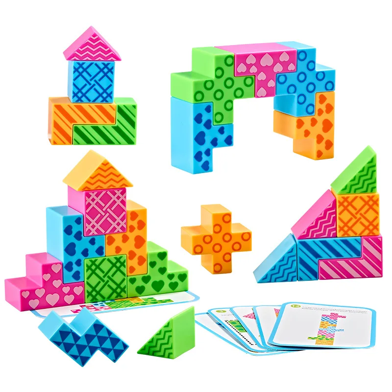 

Montessori Magic Block Puzzle Toy Spatial Logical Thinking Training Game Rainbow Stacking Blocks Math Educational Toys For Child