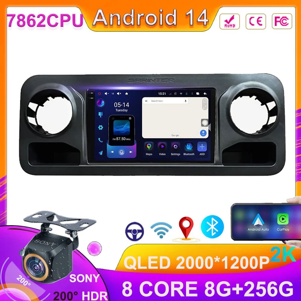 Android 14 Car Radio For Mercedes Benz Sprinter Spinway W907 2018 - 2021 Android Auto Multimedia Video Player Navigation GPS 5G