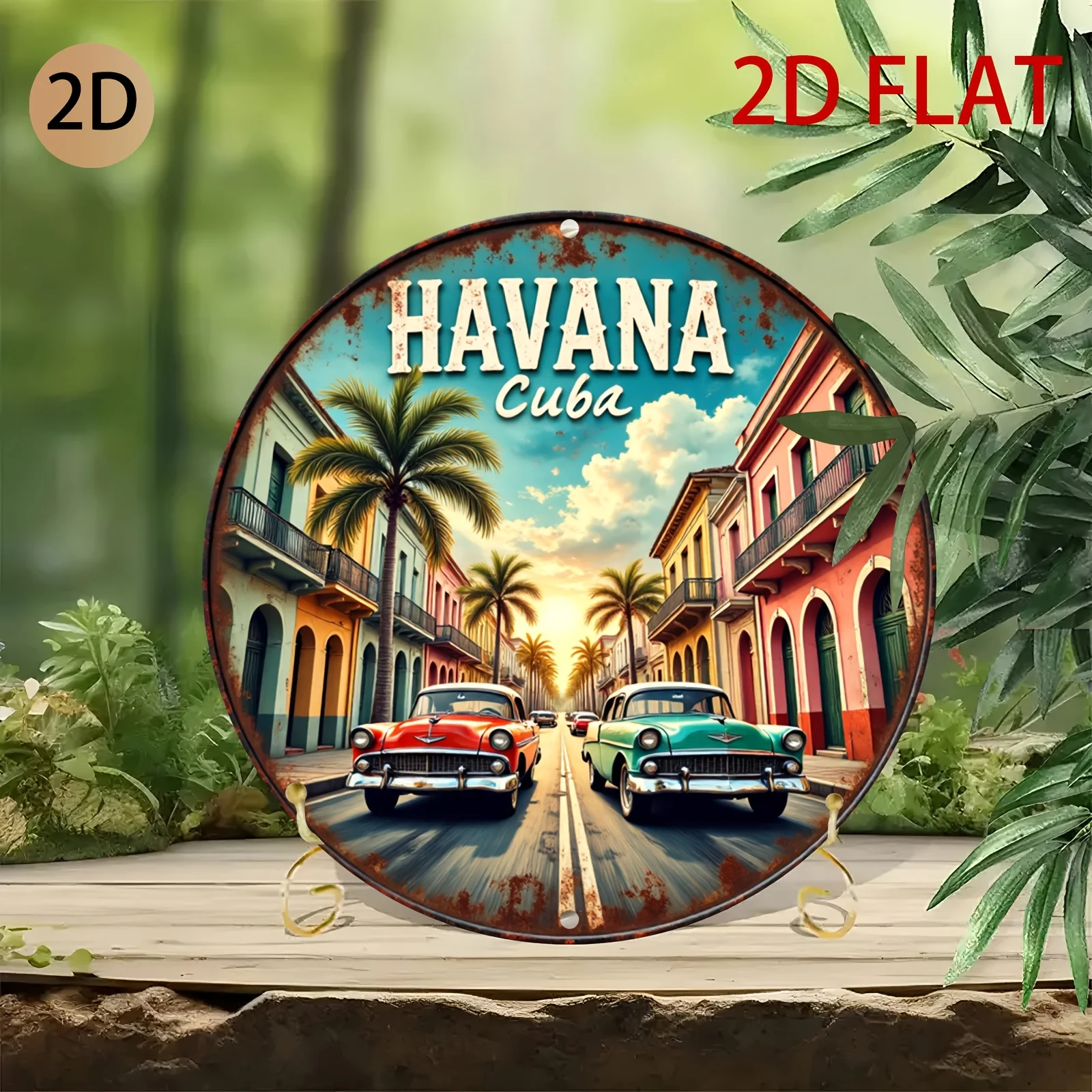 Vintage Havana Cuba Street View Metal Tin Sign Wall Art Decor - view 4